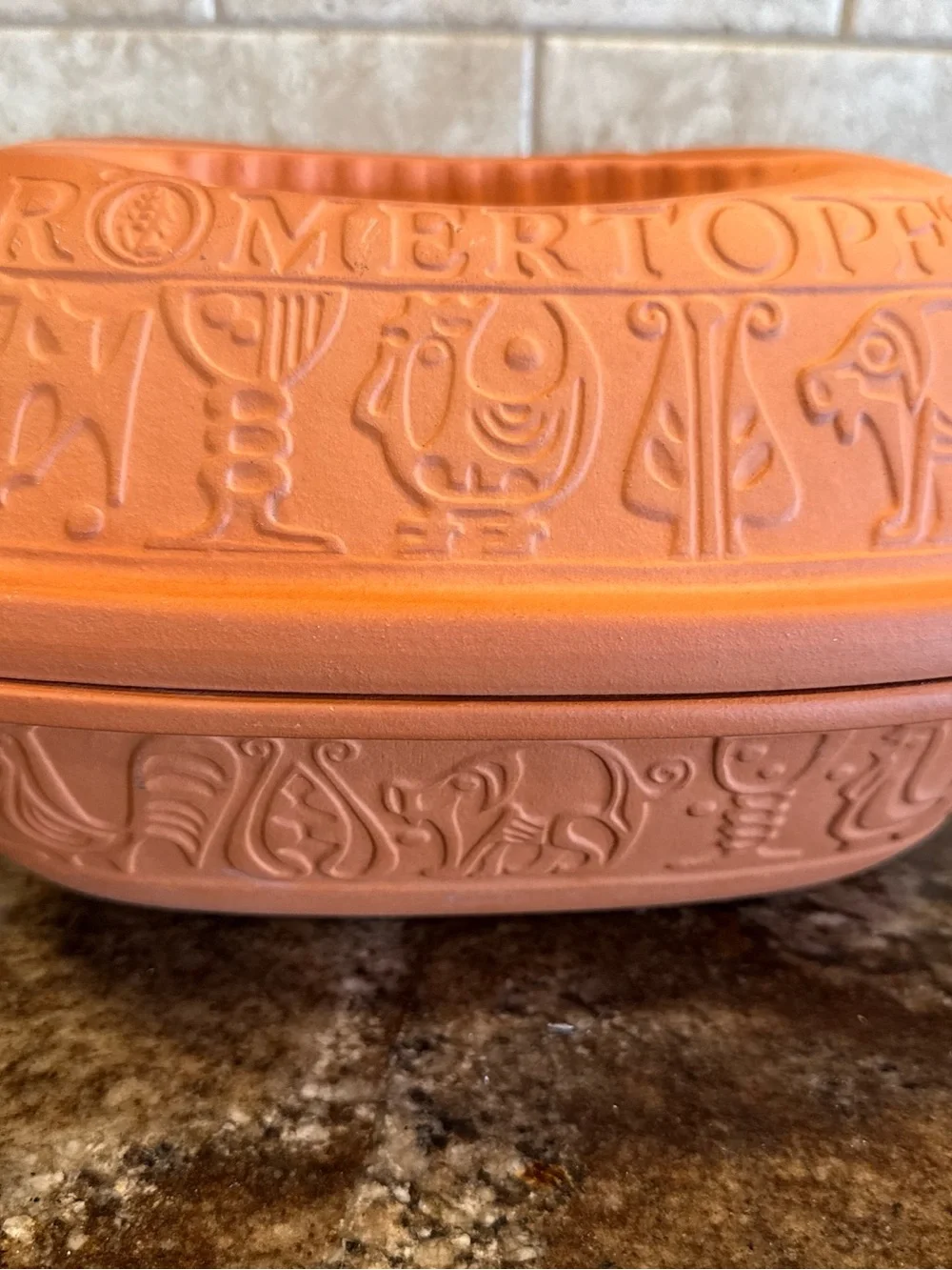 Romertopf #111 Terra Cotta Clay Baking Roaster Bay Keramik Vintage West Germany